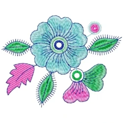 Colorful Floral Free Machine Embroidery Pattern