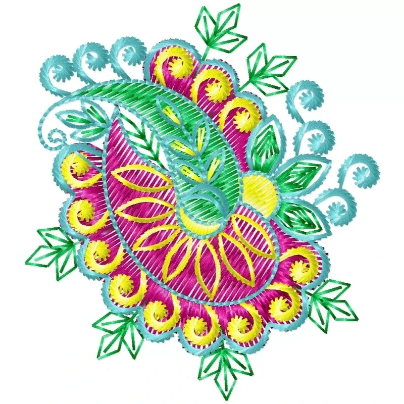 Colorful Floral Machine Embroidery Pattern Colorful Floral Machine Embroidery Pattern