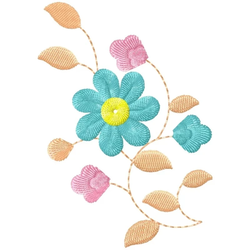 Colorful Flower Embroidery Freebie Pattern