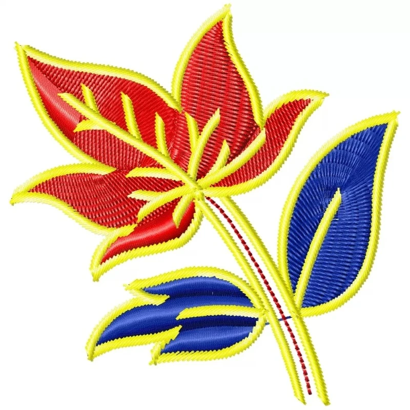 Colorful Leaves patch Machine Embroidery Design
