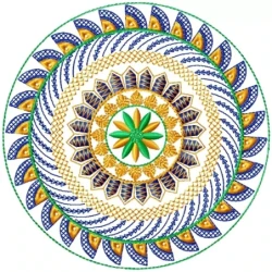 Colorful Motif Circle Embroidery Design