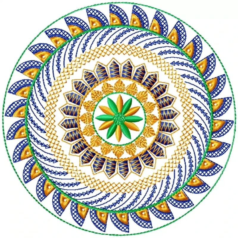 Colorful Motif Circle Embroidery Design Colorful Motif Circle Embroidery Design
