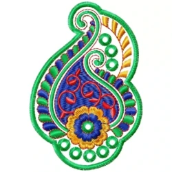 Colorful Paisley Embroidery Design Pattern For Machine