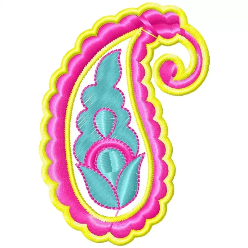 Colorful Paisley Machine Embroidery Design