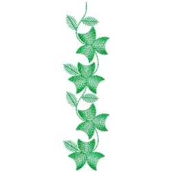Continous AllOver Leaves Outline Embroidery Design