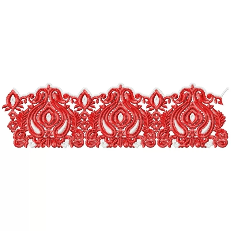 Continous Paisley Embroidery Border Design Continous Paisley Embroidery Border Design