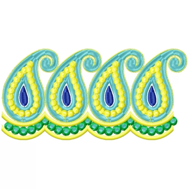 Continous Paisley Embroidery Pattern Design