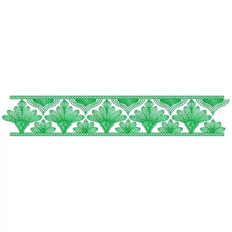 Contour Lineart Border Embroidery Design Contour Lineart Border Embroidery Design