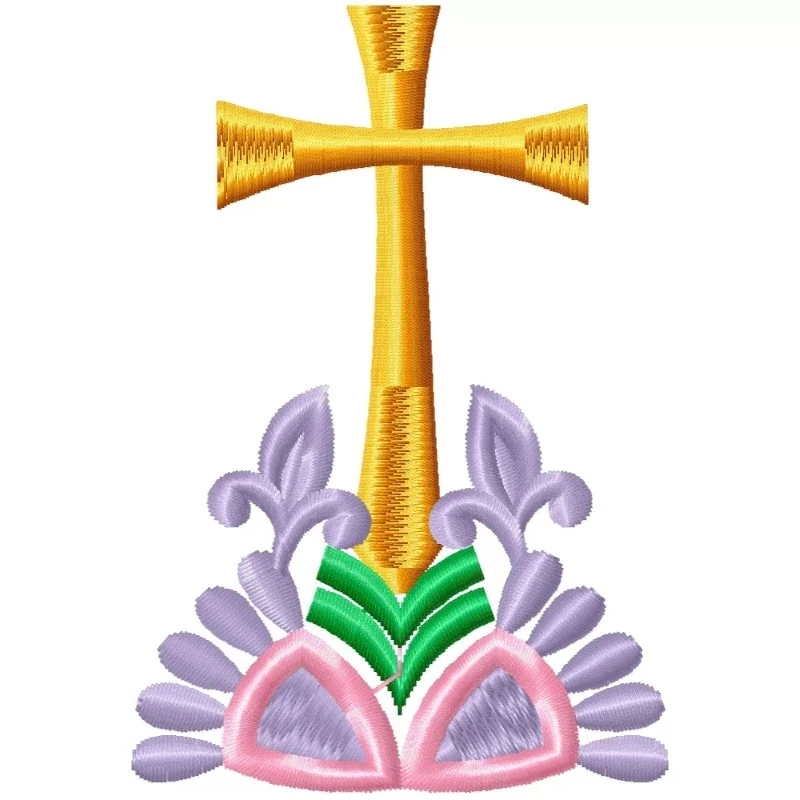 Cross Floral Machine Embroidery Design Cross Floral Machine Embroidery Design