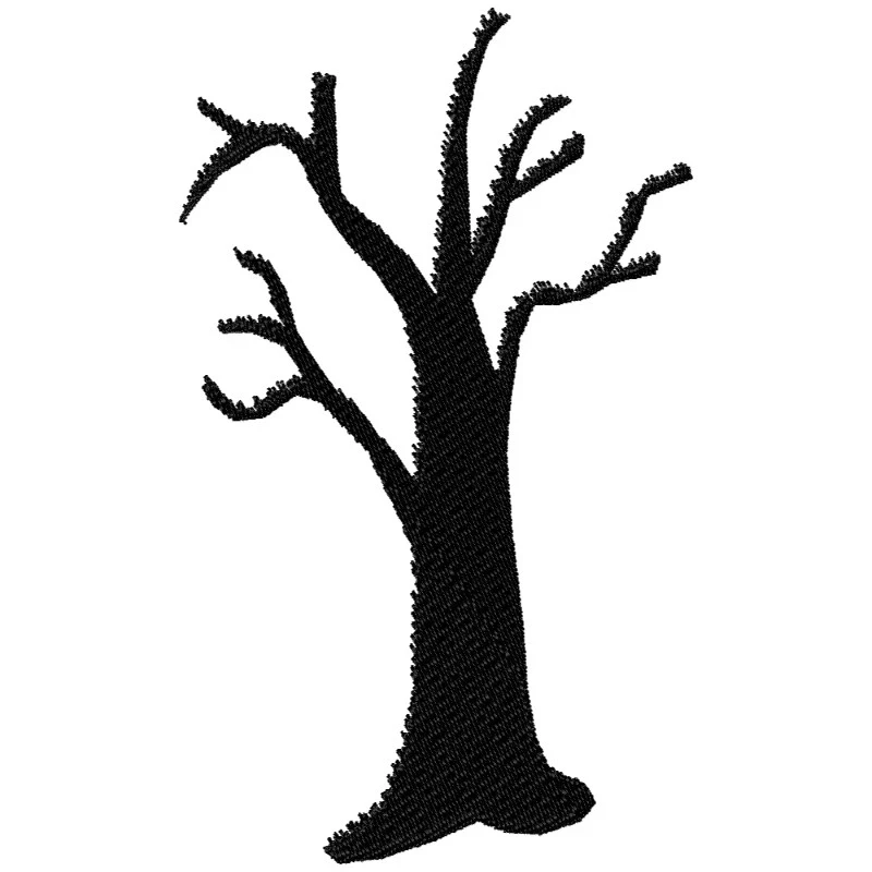 Dead Halloween Silhouette Tree Embroidery Design
