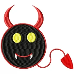 Devil Smiley Embroidery Design