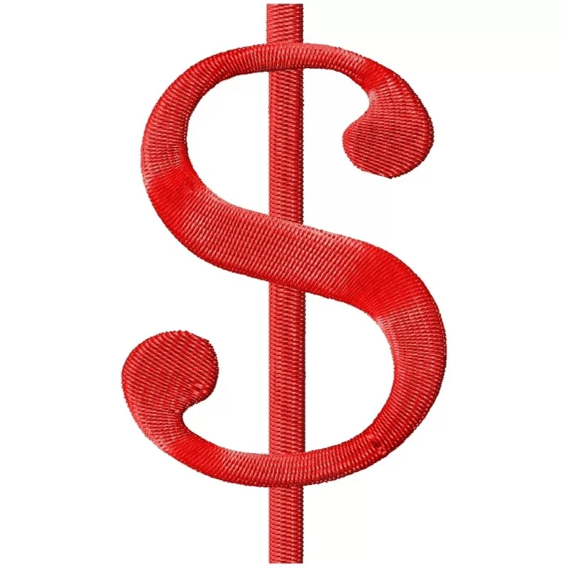 Dollar Sign Embroidery Design