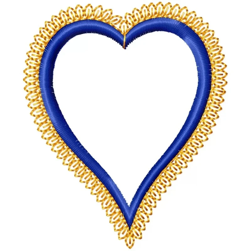 Double Heart Motif Outline Embroidery Design