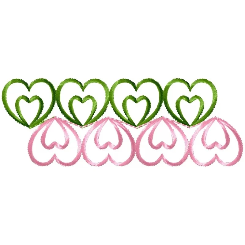 Double Hearts Embroidery Border Design Double Hearts Embroidery Border Design
