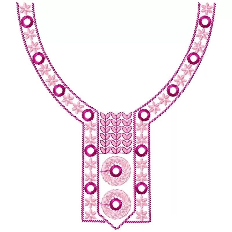 Embroidery Dress Neckline Design