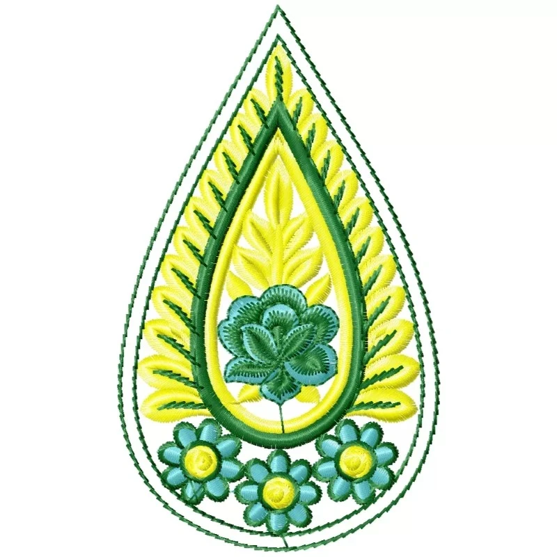 Embroidery Leaf Shaped Butta Design