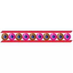 Filled Eyelet Color Embroidery Border Design
