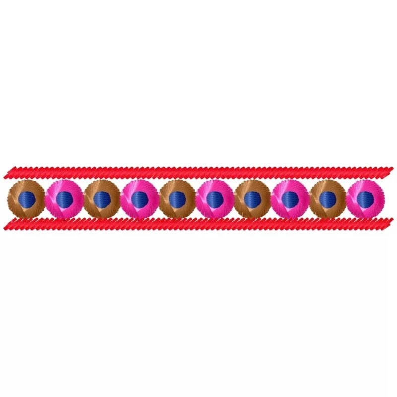 Filled Eyelet Color Embroidery Border Design Filled Eyelet Color Embroidery Border Design