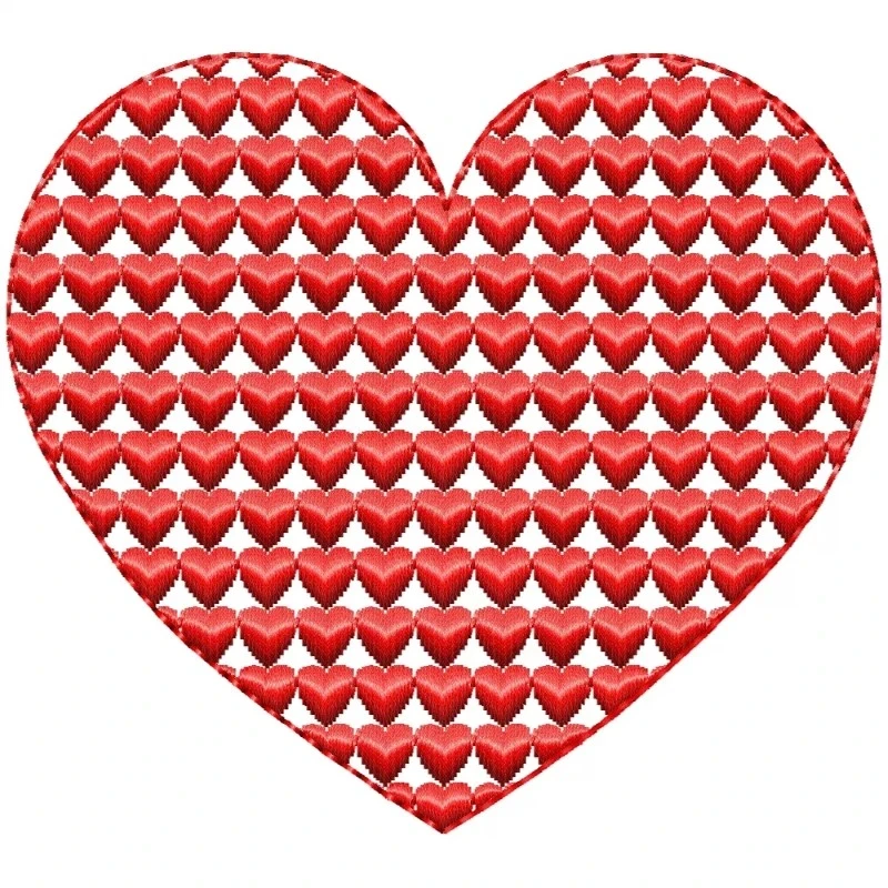 Filled Hearts Valentine Embroidery Design