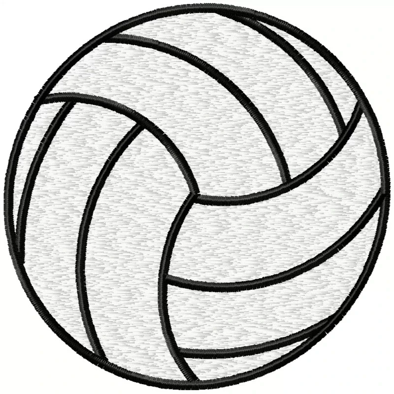 Filled Volleyball Embroidery Design