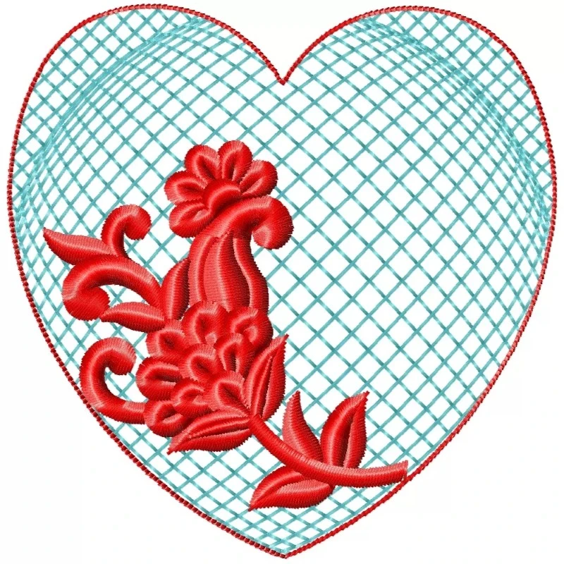 Flora In Heart Machine Embroidery Flora In Heart Machine Embroidery