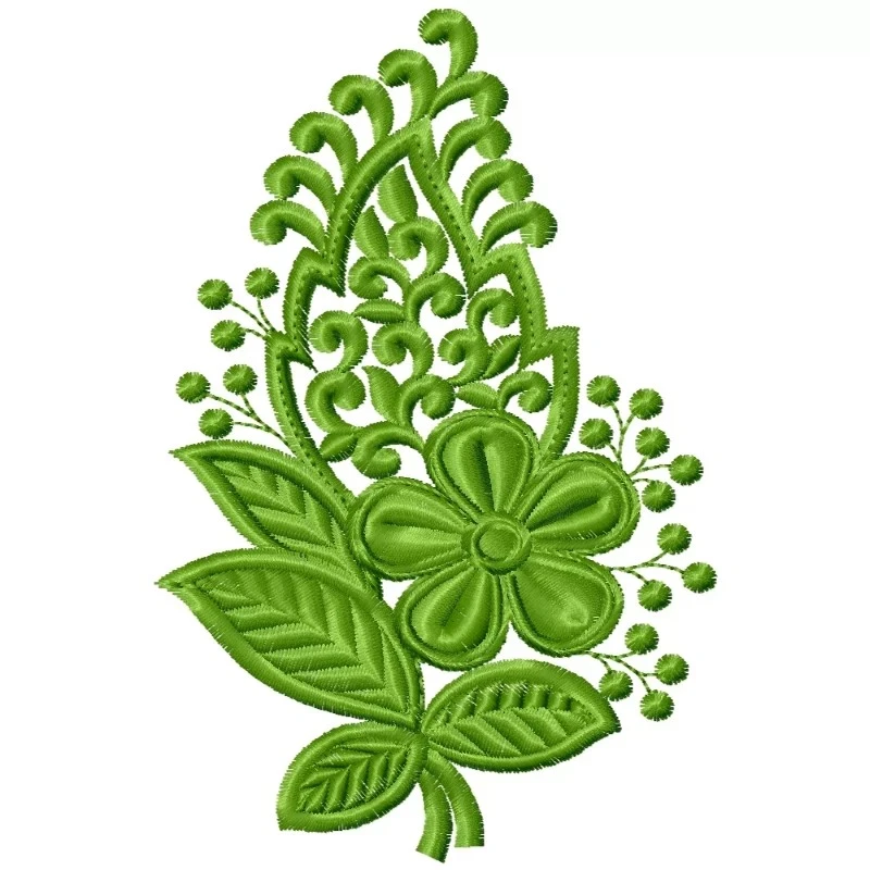 Floral Butta Single Color Machine Embroidery Design Floral Butta Single Color Machine Embroidery Design