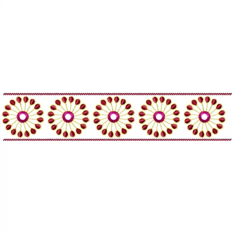 Floral Indian Border Machine Embroidery Design Floral Indian Border Machine Embroidery Design