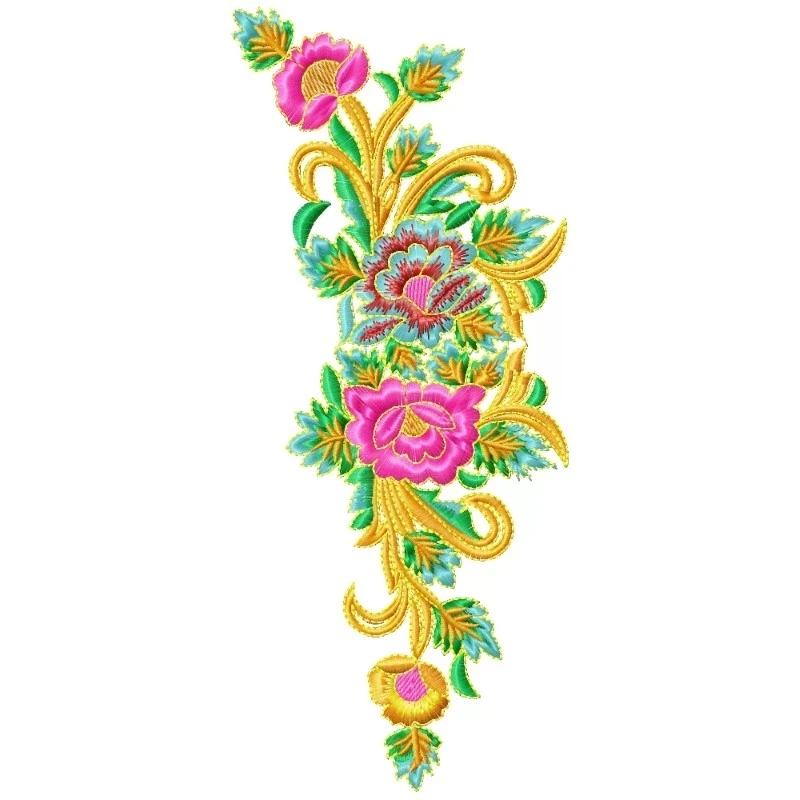 Floral Indian Butta Machine Embroidery Design