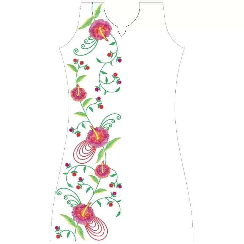 Floral Ring Full Embroidery Dress Design