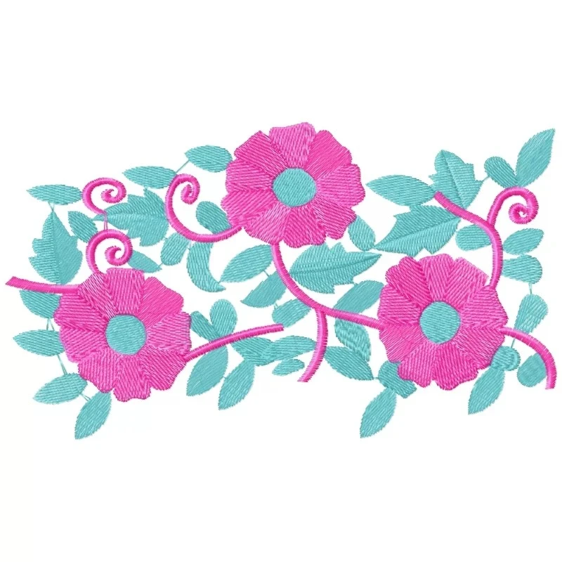 Floral ThreadWork Embroidery Border Floral ThreadWork Embroidery Border