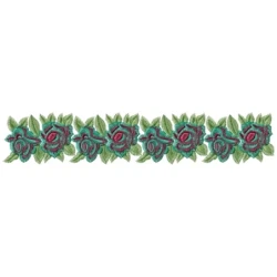 Flower Embroidery Border Pattern
