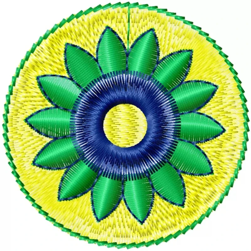 Flower In Circle Embroidery Design Flower In Circle Embroidery Design