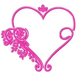 10X10 Queen Style Heart Flora Embroidery Design