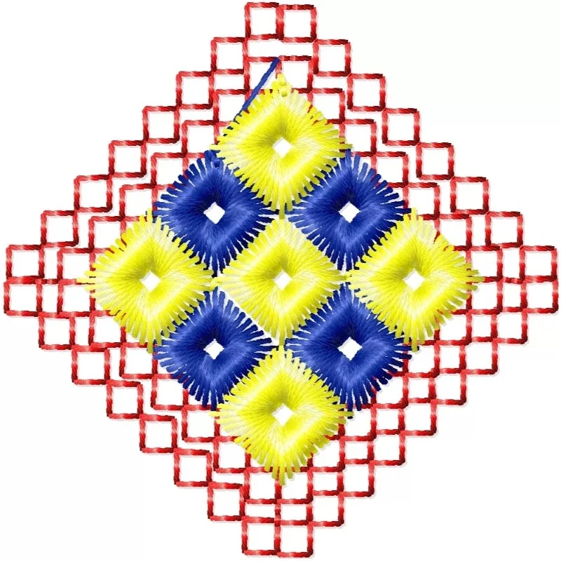2x2 Diamond Shaped Embroidery Design 2x2 Diamond Shaped Embroidery Design