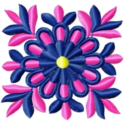 Free Floral Square Machine Embroidery Design