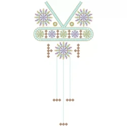 Full Dress Embroidery Dress Design With V Shaped Neckline
