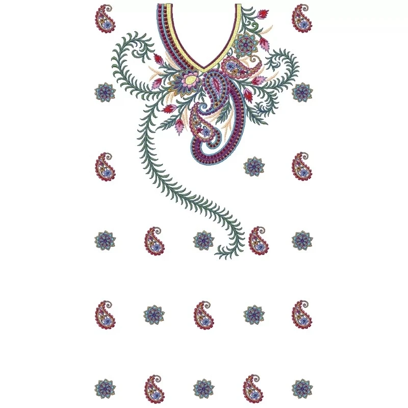 Full Embroidery Dress Design