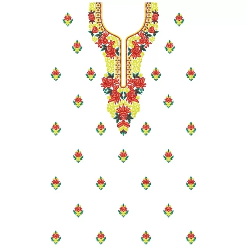 Full Embroidery Dress Machine Embroidery Design