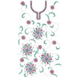 Full Embroidery Pattern Dress Design