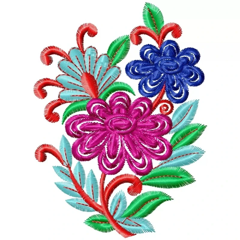 Funky Flowers Machine Embroidery Design