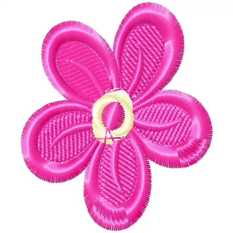 Funky Pink Flower Embroidery Design
