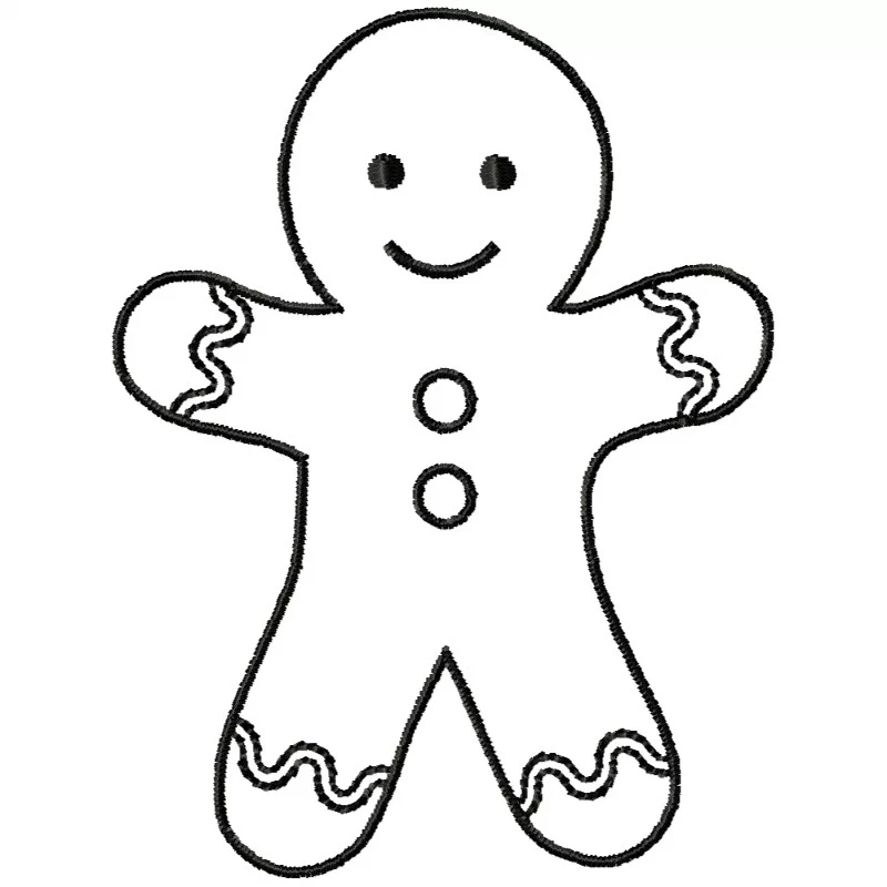 Gingerbread Man Machine Embroidery Outline Design Gingerbread Man Machine Embroidery Outline Design