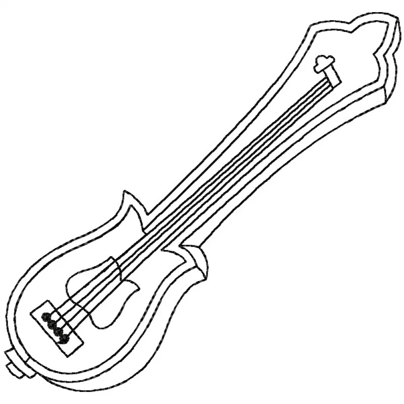 Guitar Outline Machine Embroidery Design Guitar Outline Machine Embroidery Design