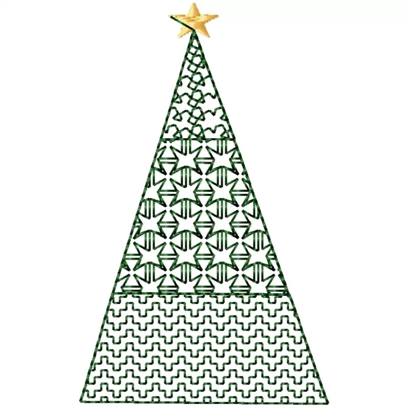 Handdrawn Chirstmas Tree Embroidery Design Handdrawn Chirstmas Tree Embroidery Design