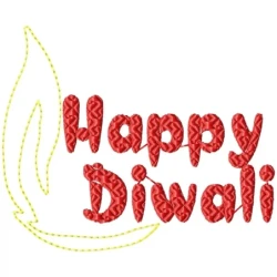 Happy Diwali Machine Embroidery Design
