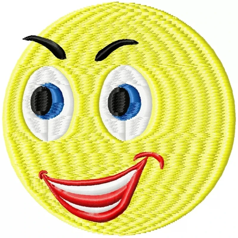 Happy Face Emoji Embroidery Design Happy Face Emoji Embroidery Design