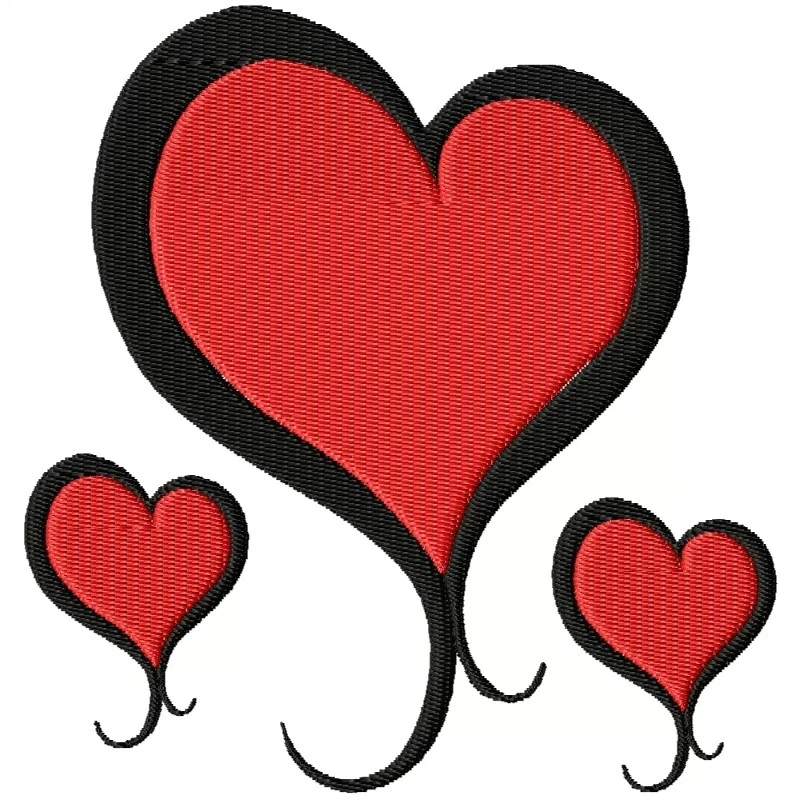 Happy Valentine Hearts Embroidery Design