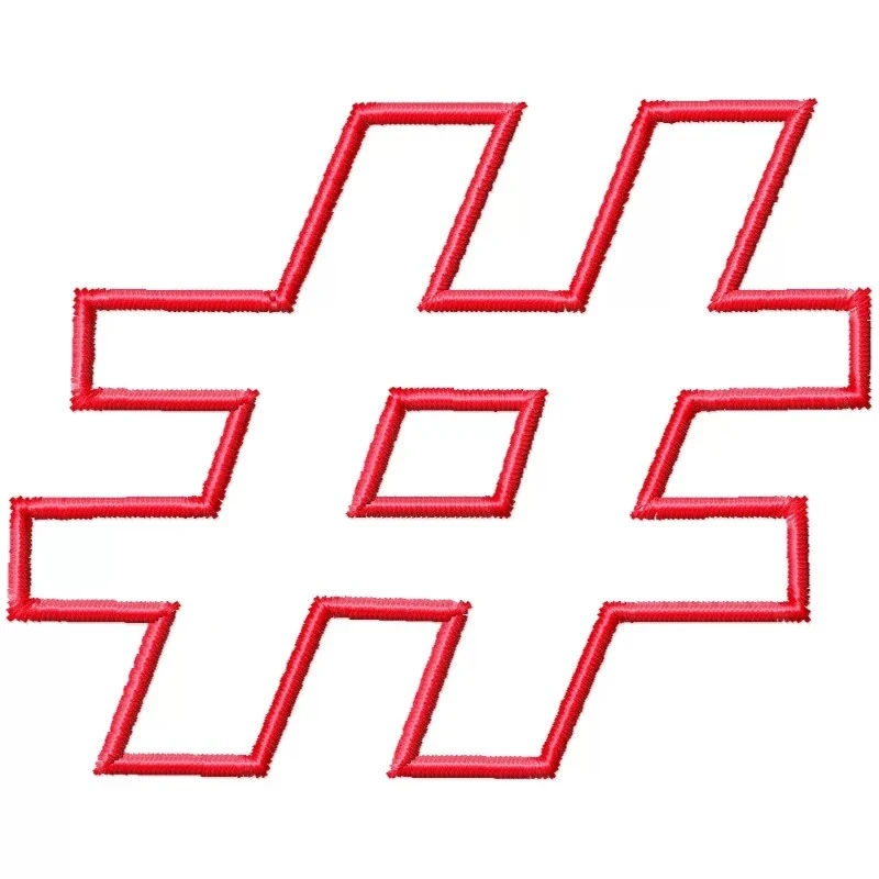 Hashtag Embroidery Design Hashtag Embroidery Design