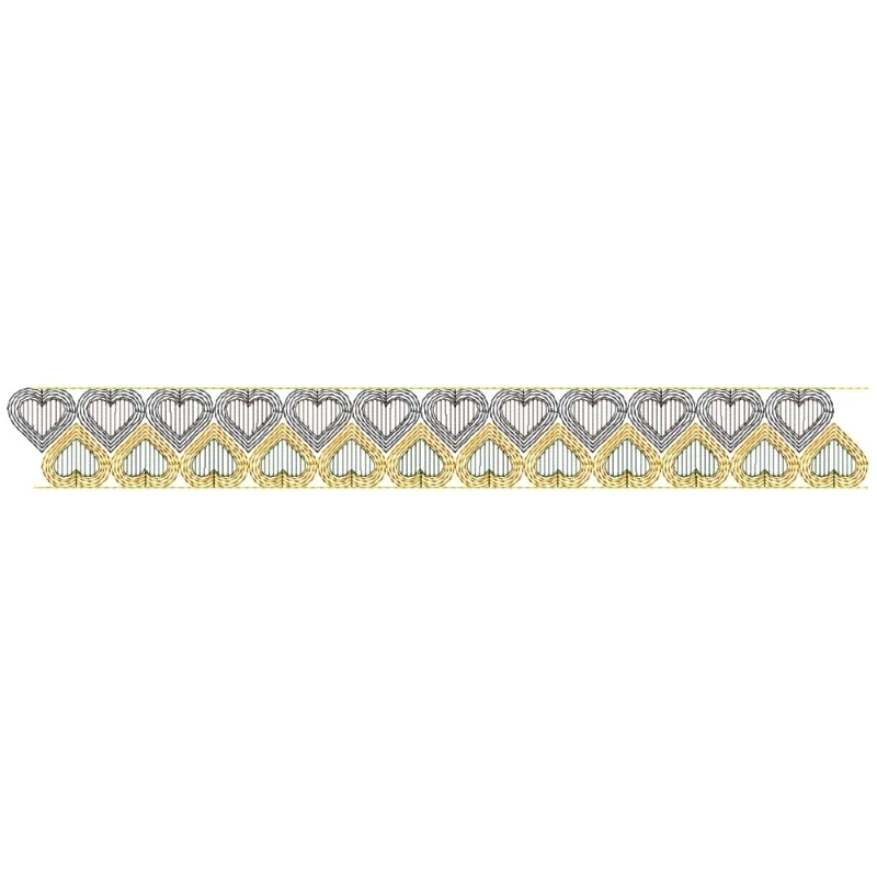 Hearts Embroidery Border Design Hearts Embroidery Border Design