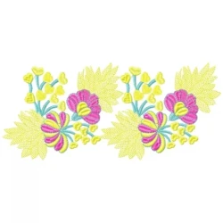 Hearts Flowers Embroidery Border Design